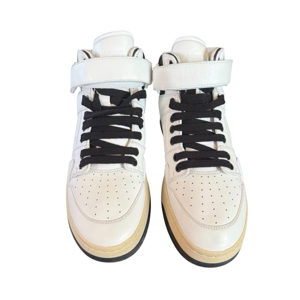 Saint Laurent  Lax Mid-top Leather Lace Up  Sneakers Trainers EU 38 US 8 - Picture 2 of 14